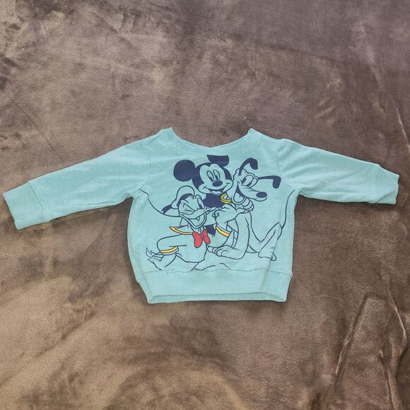 Baby MICKEY MOUSE SWEATSHIRT BY DISNEY Blue Size 24 Months - Picture 1 of 5